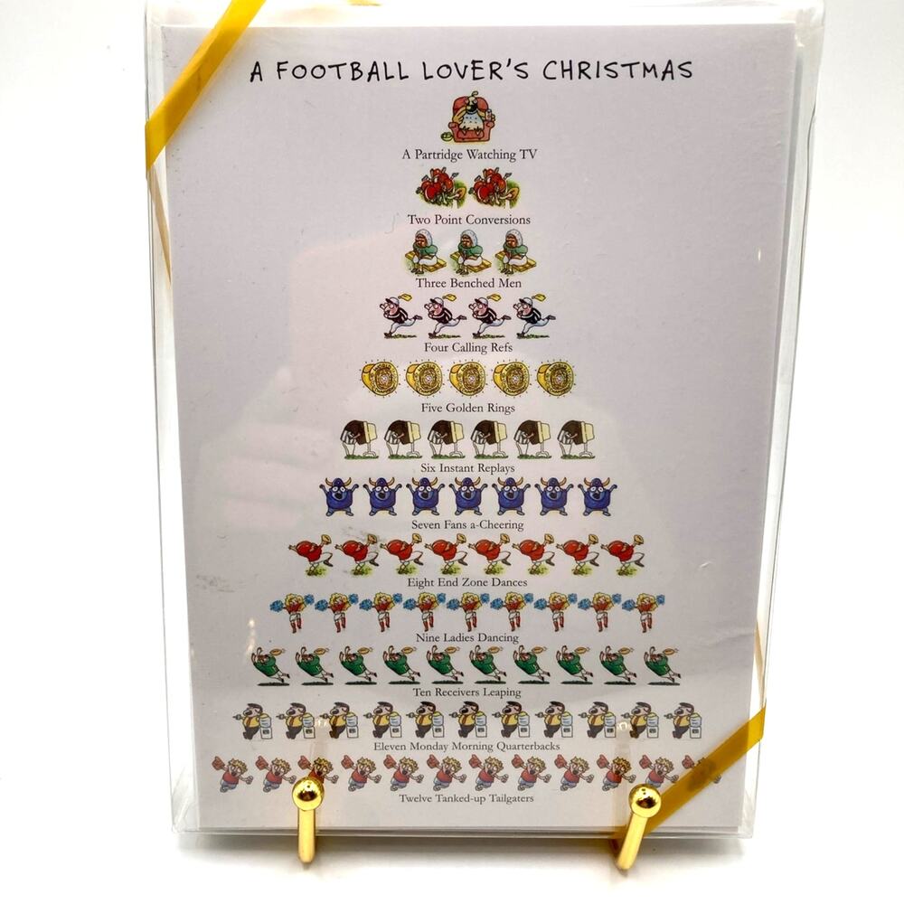 A Football Lover’s 12 Days of Christmas  - 15 boxed cards and envelopes - NEW